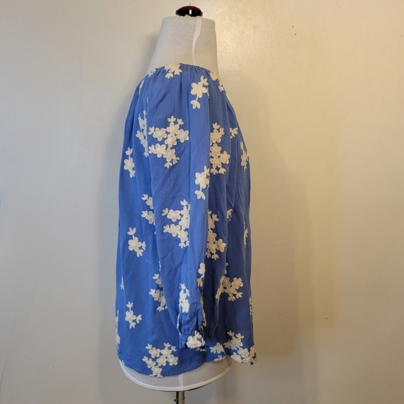 Soft Surroundings (Women's Small) Over size Floral Embroidery Peasant Blouse Top - Picture 3 of 7